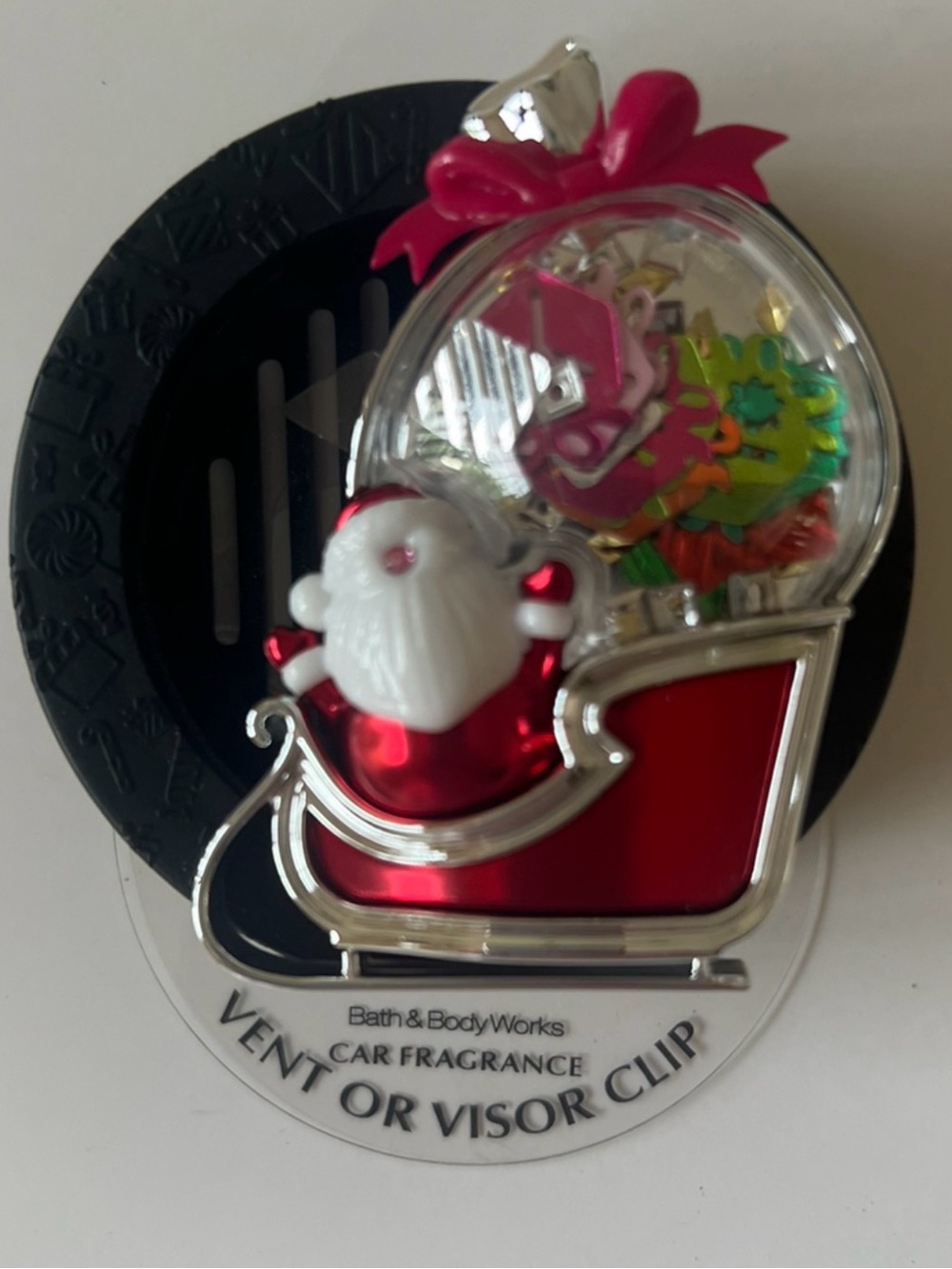Bath & Body Works Red and Silver Santa Sleigh Vent Clip NWT